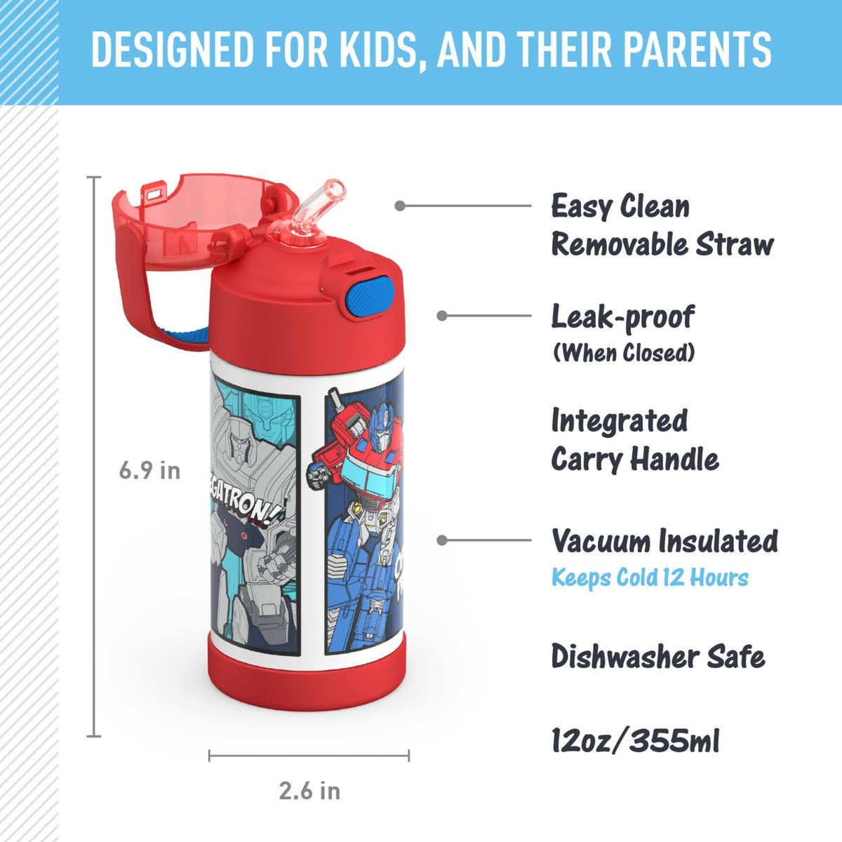 THERMOS FUNtainer carry handle with soft-touch grip for easy transport