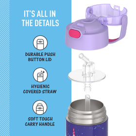 THERMOS FUNTAINER carry handle with soft-touch grip for comfortable carrying.