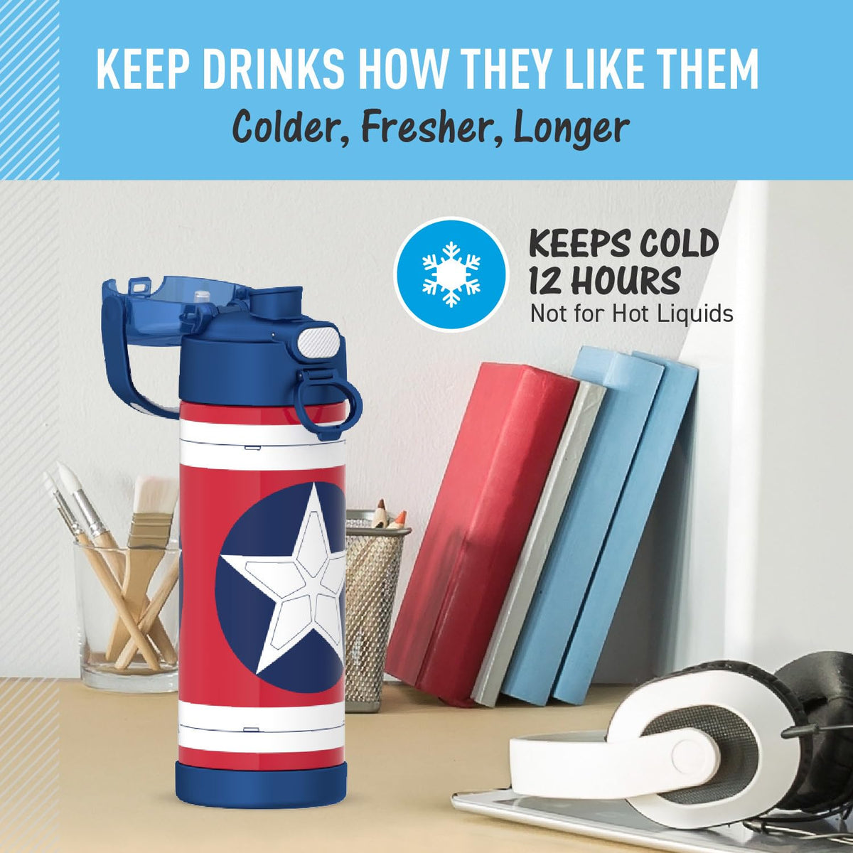 THERMOS FUNTAINER carry handle with soft-touch grip for easy transport