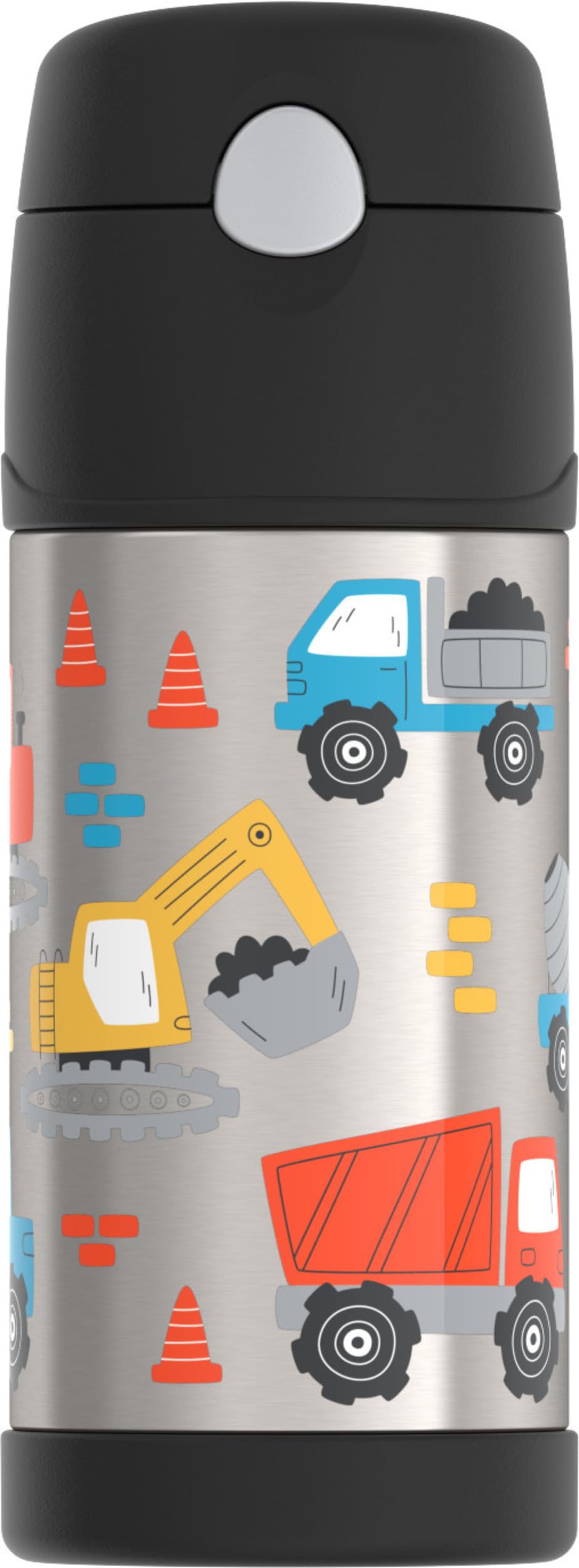 THERMOS FUNtainer construction site bottle with straw keeps kids hydrated on the go.