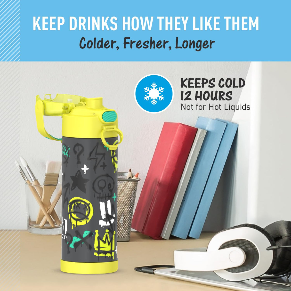 THERMOS FUNtainer dishwasher-safe design supports easy cleaning after school lunches.