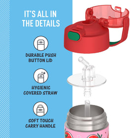 THERMOS FUNTAINER dishwasher-safe design simplifies cleanup for parents.