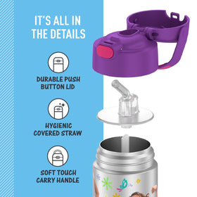 Durable 18-8 stainless construction withstands daily kid use