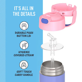 Thermos FUNTAINER removable silicone straw for easy cleaning and hygiene.