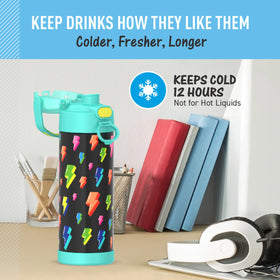 THERMOS FUNTAINER hygienic covered spout helps keep germs away during use.