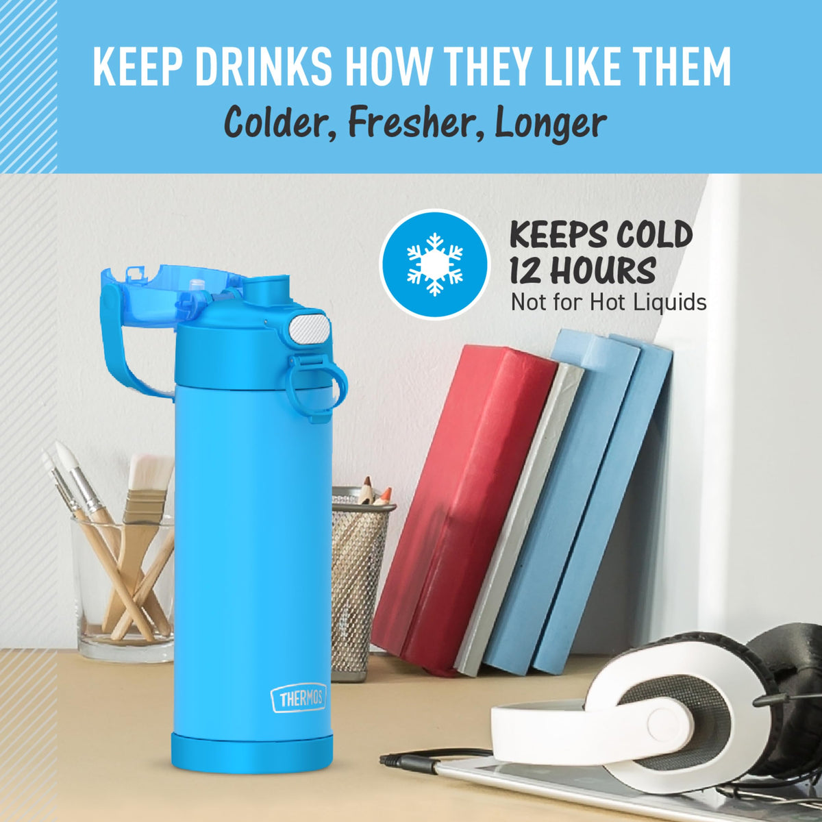 THERMOS FUNTAINER kid friendly colors and patterns for easy hydration