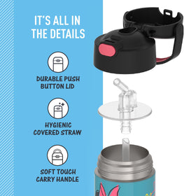 THERMOS FUNtainer Minnie Mouse straw removable for easy cleaning.