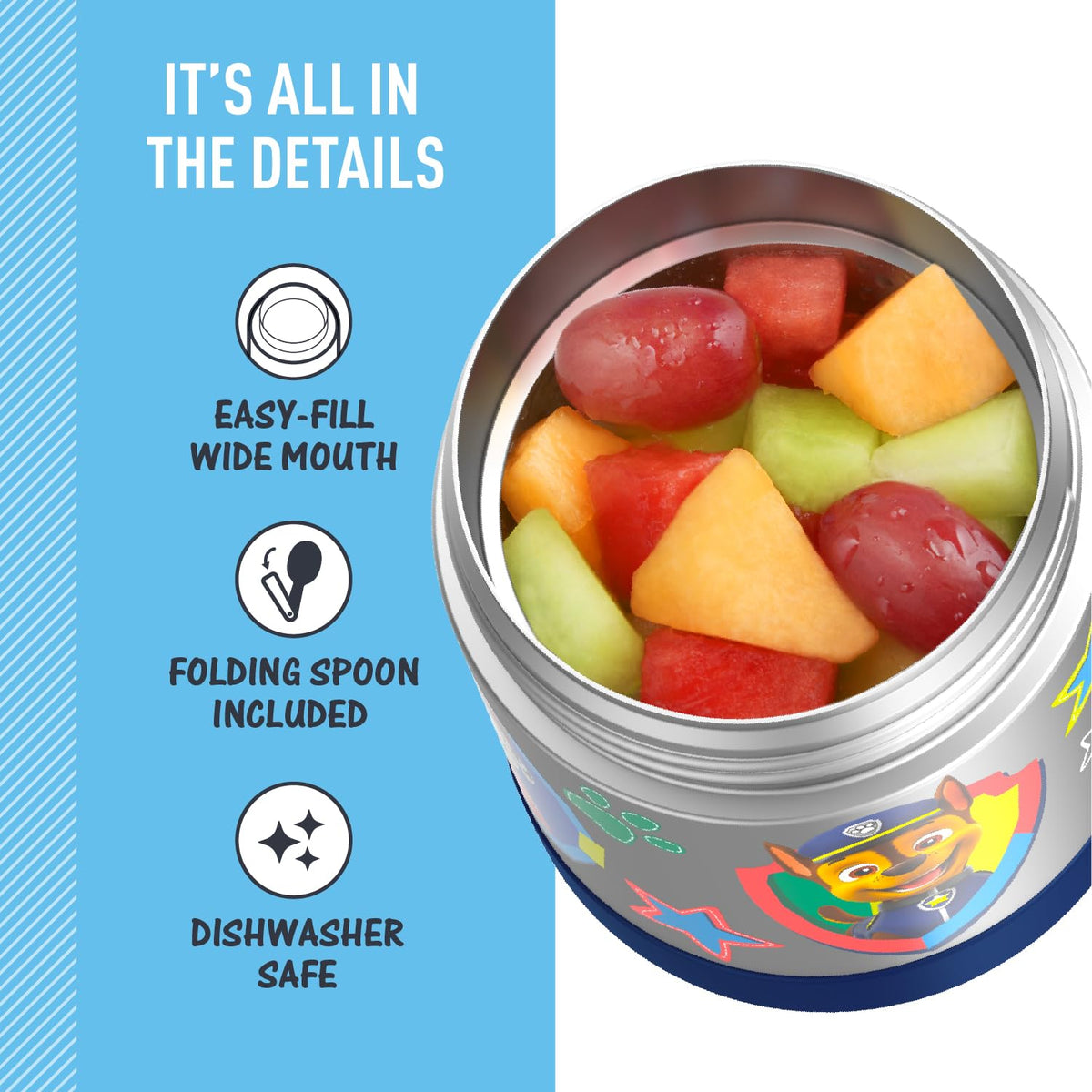 Durable 18/8 stainless steel withstands daily drops