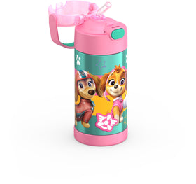 THERMOS FUNTainer Paw Patrol Girl lid closed demonstrates easy push button access for kids