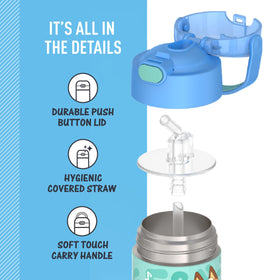 Removable silicone straw in THERMOS FUNtainer, easy to clean.