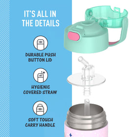Removable silicone straw keeps drinking clean and easy to sanitize