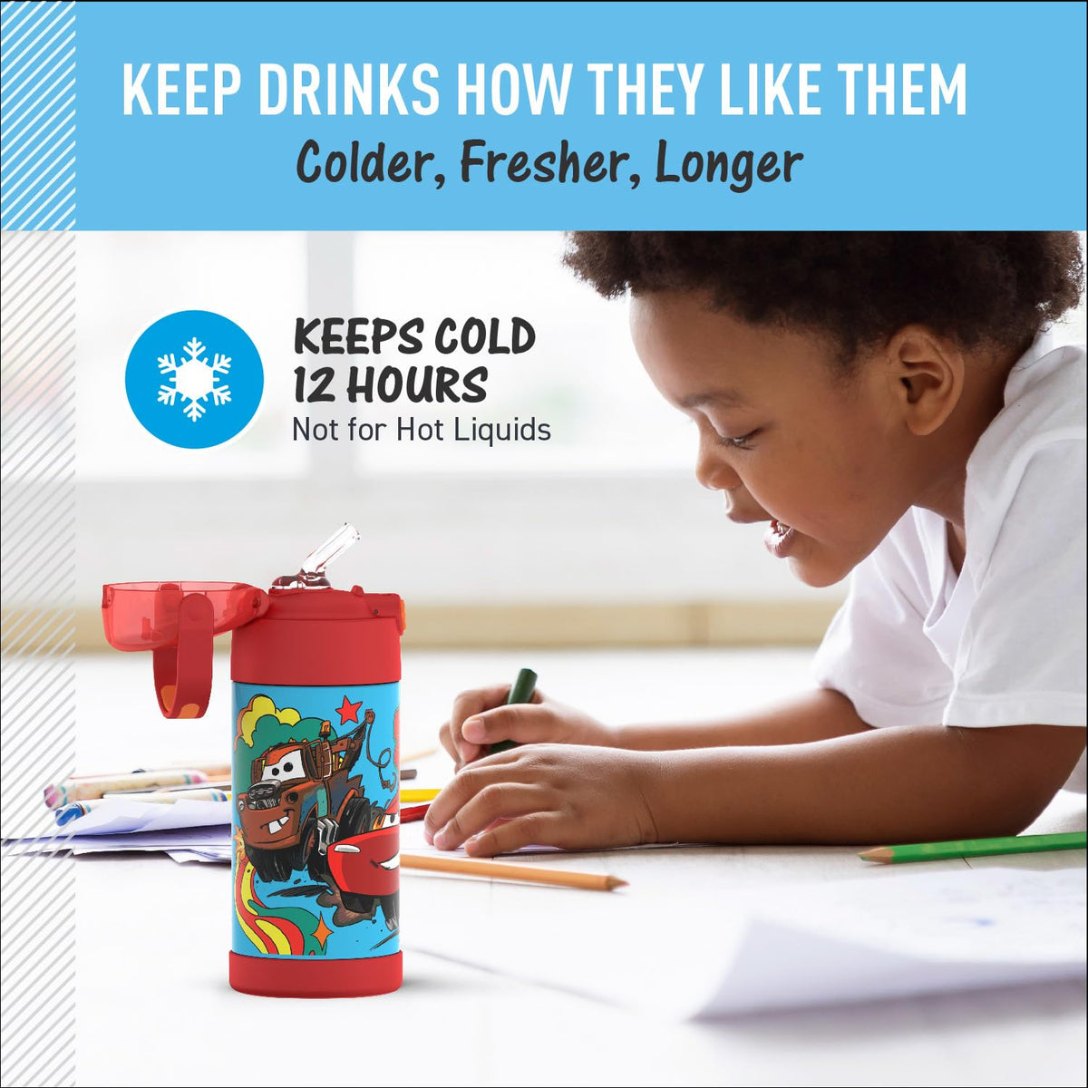 THERMOS FUNTAINER removable straw for easy cleaning and hygiene