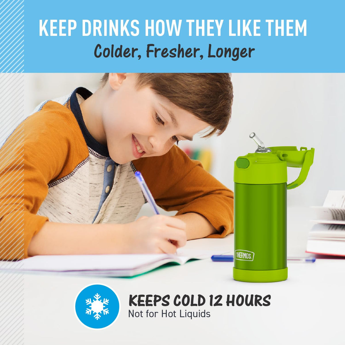 THERMOS FUNtainer removable straw: simple cleaning after meals and play