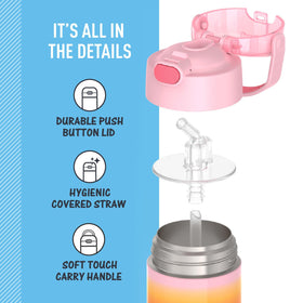 THERMOS FUNTainer silicone straw with hygienic cover simplifies cleaning on the go.