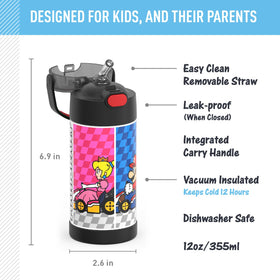 THERMOS FUNtainer silicone straw cover simplifies cleaning and hygienic sipping.