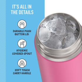 THERMOS FunTainer soft-touch carry handle for kid-friendly portability