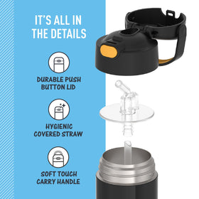 THERMOS FUNtainer durable soft-touch handle for little hands on trips.