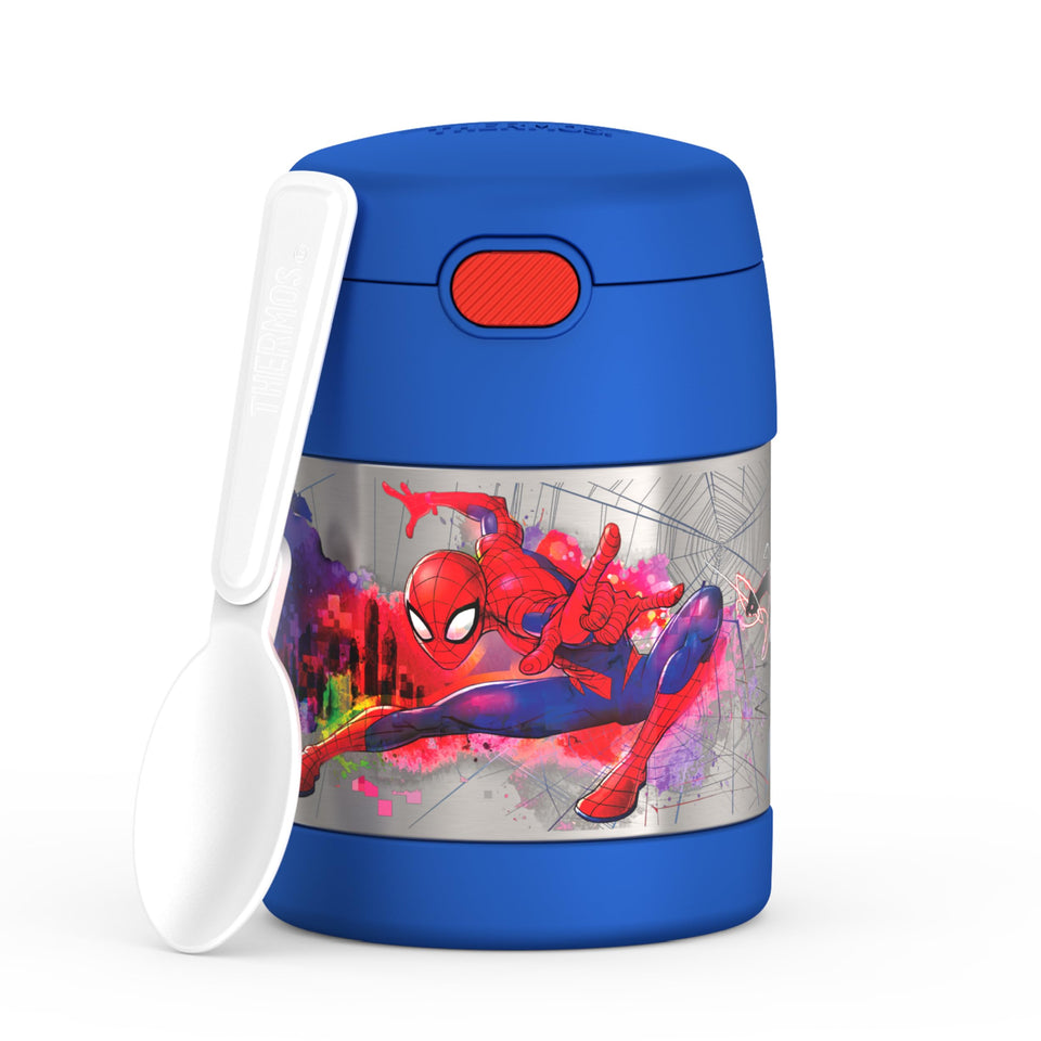 THERMOS Funtainer Spider-Man lunch jar with vibrant design keeps meals ready for school