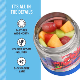 THERMOS Funtainer Spider-Man wide mouth makes filling and cleaning easy