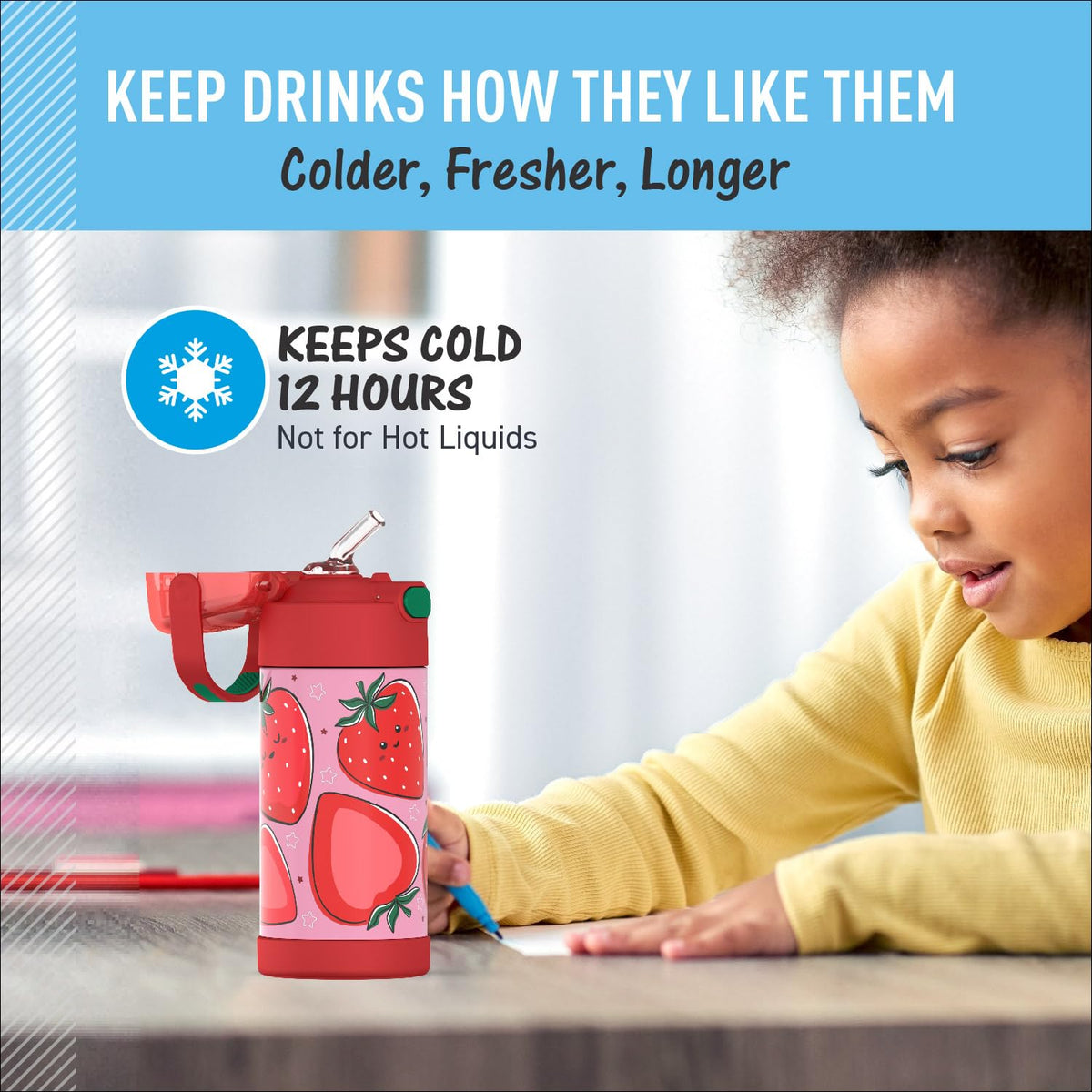THERMOS FUNTAINER available in colorful patterns for kid-friendly hydration.