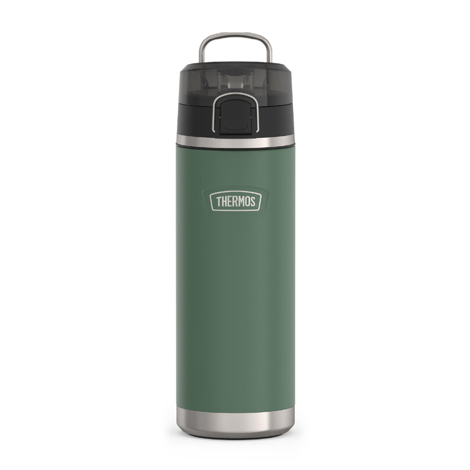 THERMOS ICON SERIES 24oz Alpine Green bottle showcases sleek steel and compact carry for daily hydration.