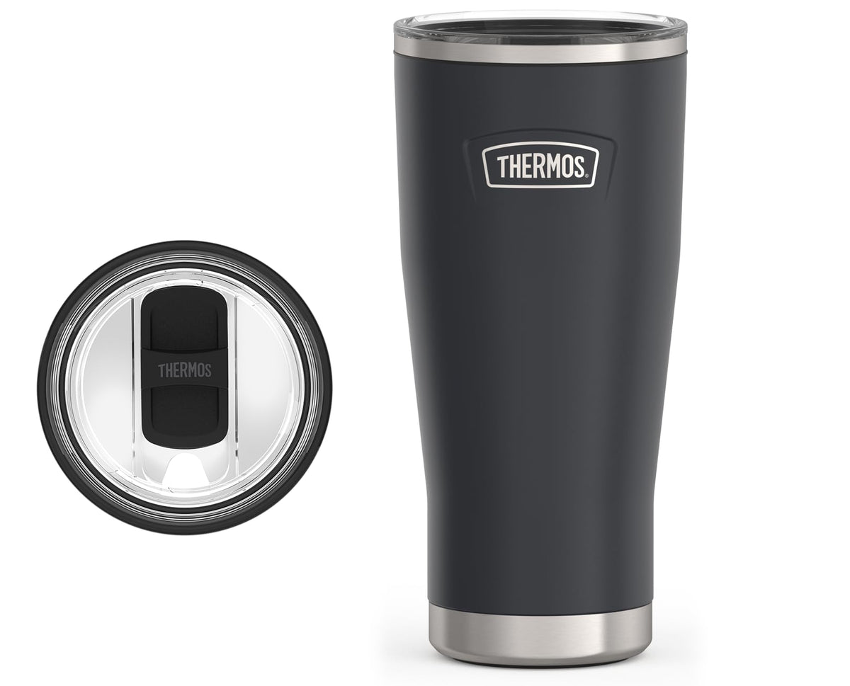 THERMOS ICON SERIES 24oz tumbler granite front view keeps drinks cold up to 22 hours