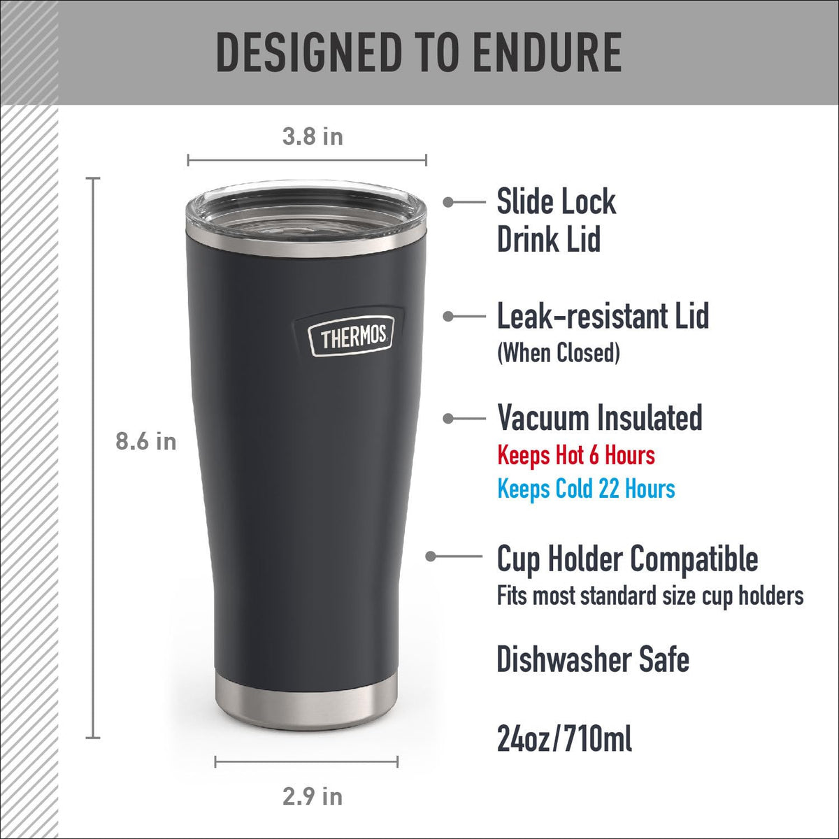 THERMOS ICON SERIES top-rack dishwasher safe for convenient cleaning