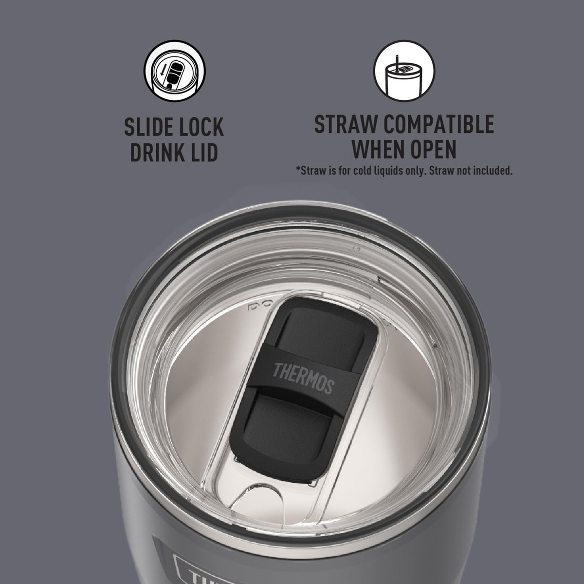THERMOS ICON SERIES wide-mouth opening for easy cleaning and filling