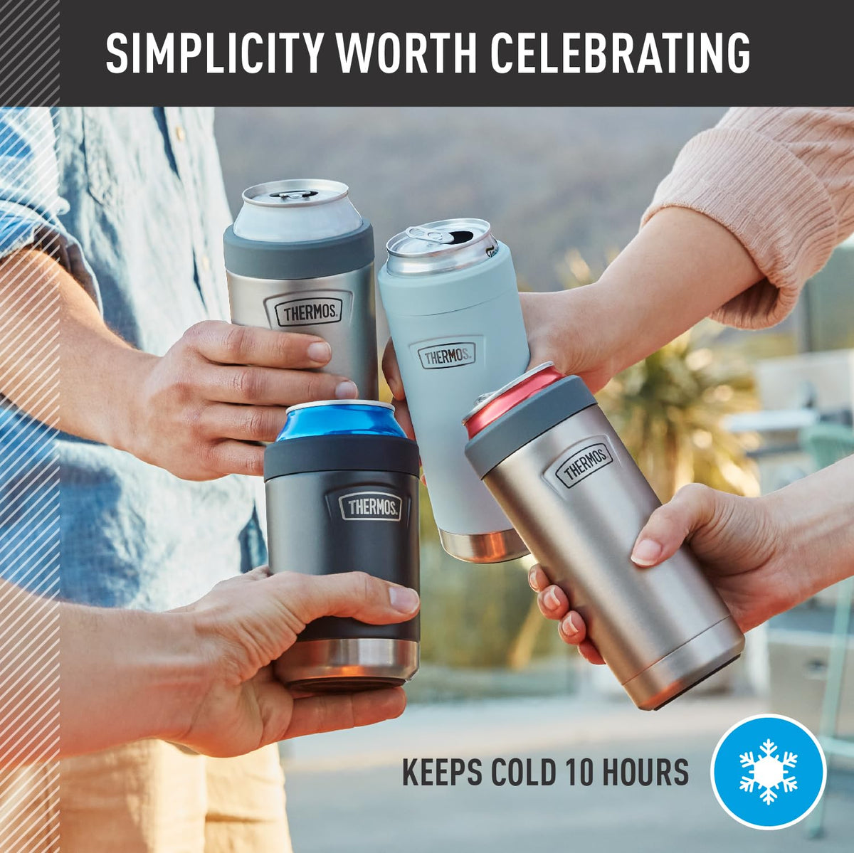 THERMOS ICON SERIES GRIPTEC base provides non-slip stability on surfaces.