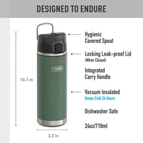 THERMOS ICON SERIES spout with RapidRate high flow for quick sips on busy days.