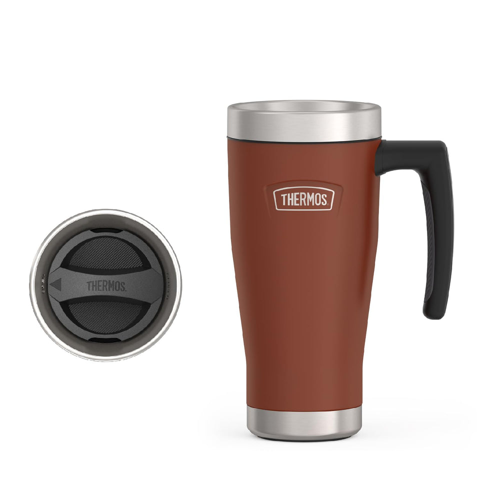 THERMOS Icon Series Saddle 16oz mug with vacuum insulation keeps drinks hot or cold for hours