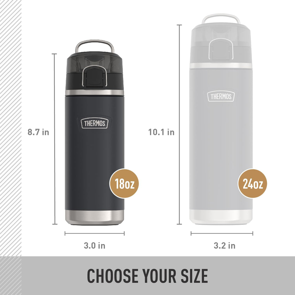 THERMOS ICON SERIES vacuum insulation keeps drinks cold up to 16 hours