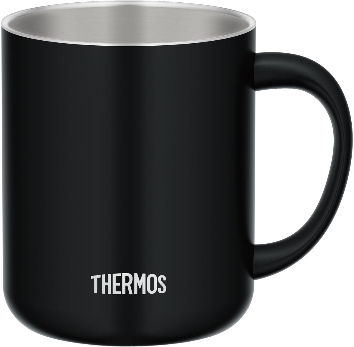 THERMOS JDG-452C mug handle view emphasizes comfortable, easy grip for commutes.