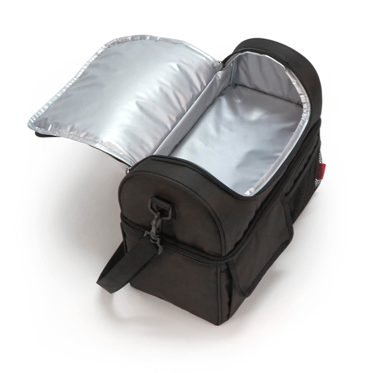 THERMOS Lunch Lugger Cooler front pocket stores utensils and snacks.