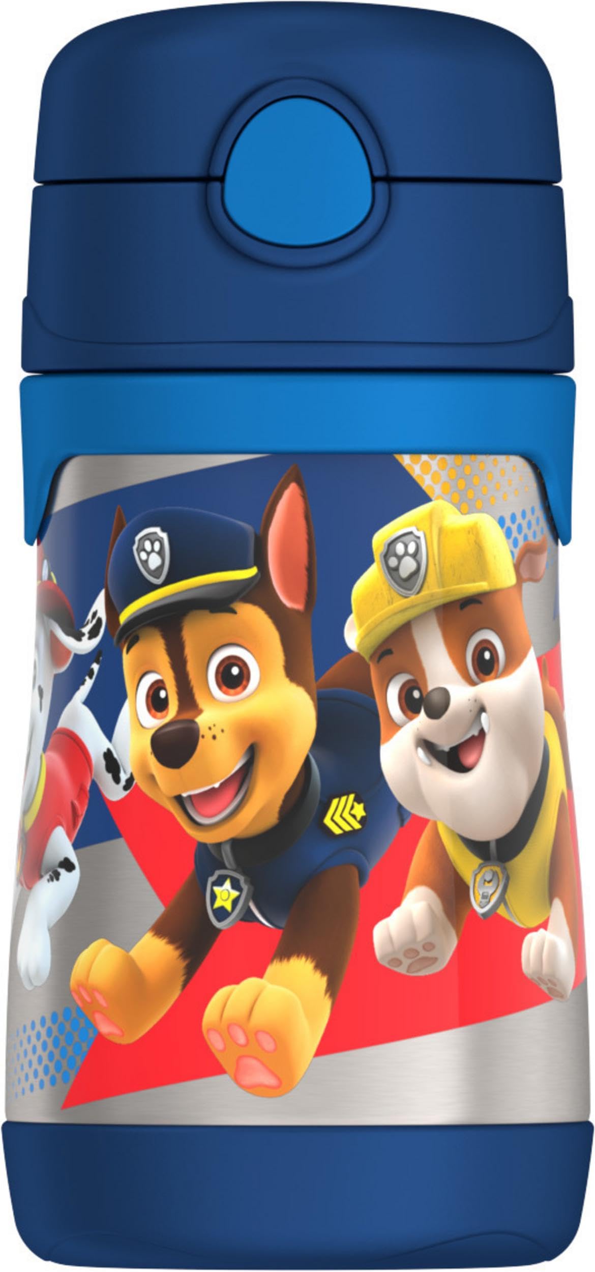 THERMOS Paw Patrol Boy 10oz straw bottle front, easy grip for small hands