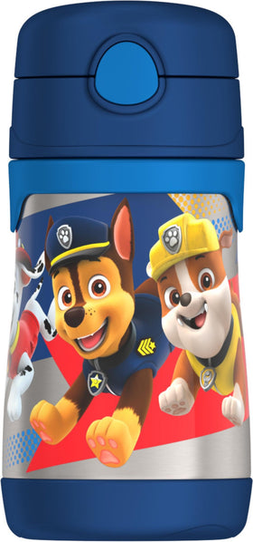 THERMOS Paw Patrol Boy 10oz straw bottle front, easy grip for small hands