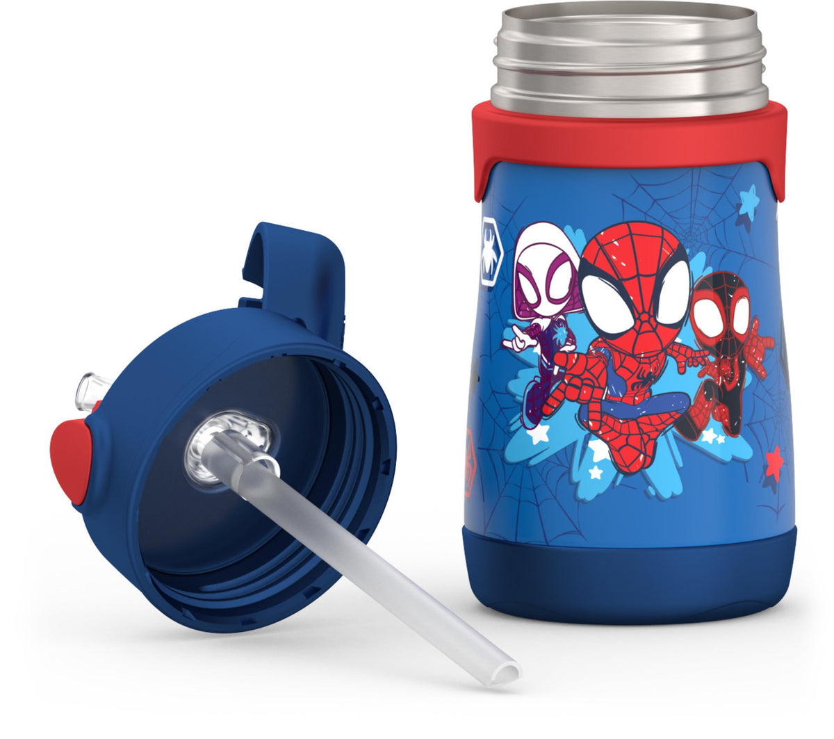 THERMOS pop-up straw in use for easy, mess-free drinking