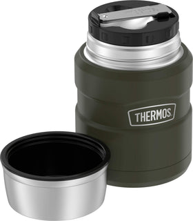 Leak-proof DrinkLock lid for travel on THERMOS Stainless King 16oz Army Green