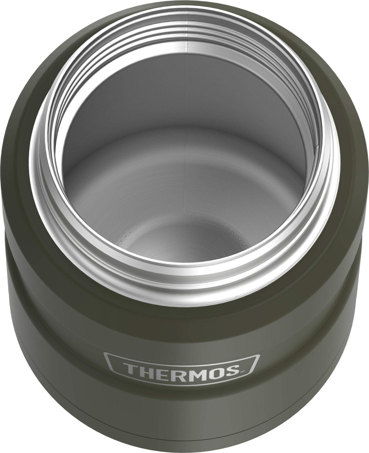 Sweat-proof exterior with cold beverages on THERMOS Stainless King 16oz Army Green
