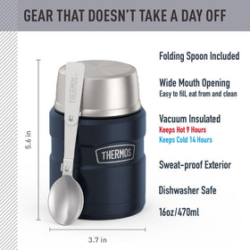 THERMOS Stainless King spoon inside lid for compact storage