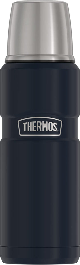 THERMOS Stainless King 16oz Midnight Blue bottle ready for hot or cold beverages.