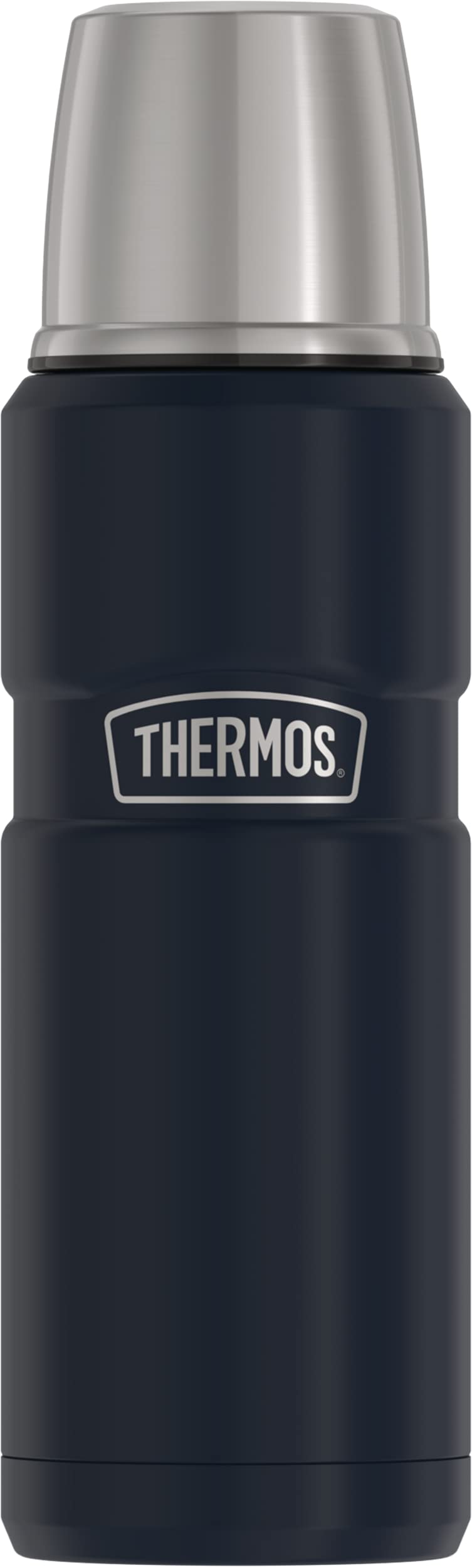 THERMOS Stainless King 16oz Midnight Blue bottle ready for hot or cold beverages.