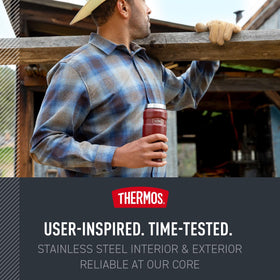THERMOS Stainless King 16oz Rustic Red fits most cupholders for travel
