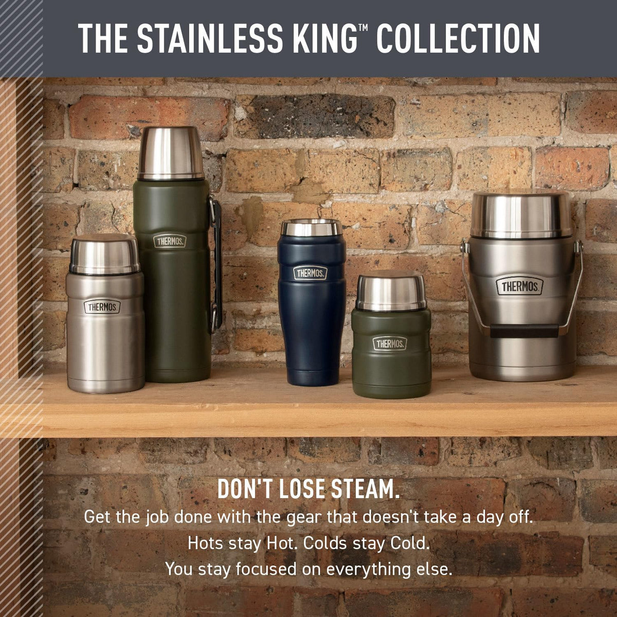 THERMOS Stainless King 16oz Rustic Red dishwasher-safe top rack friendly