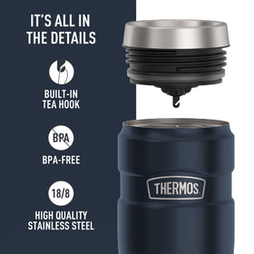 THERMOS 18/8 stainless steel construction resists dents and corrosion