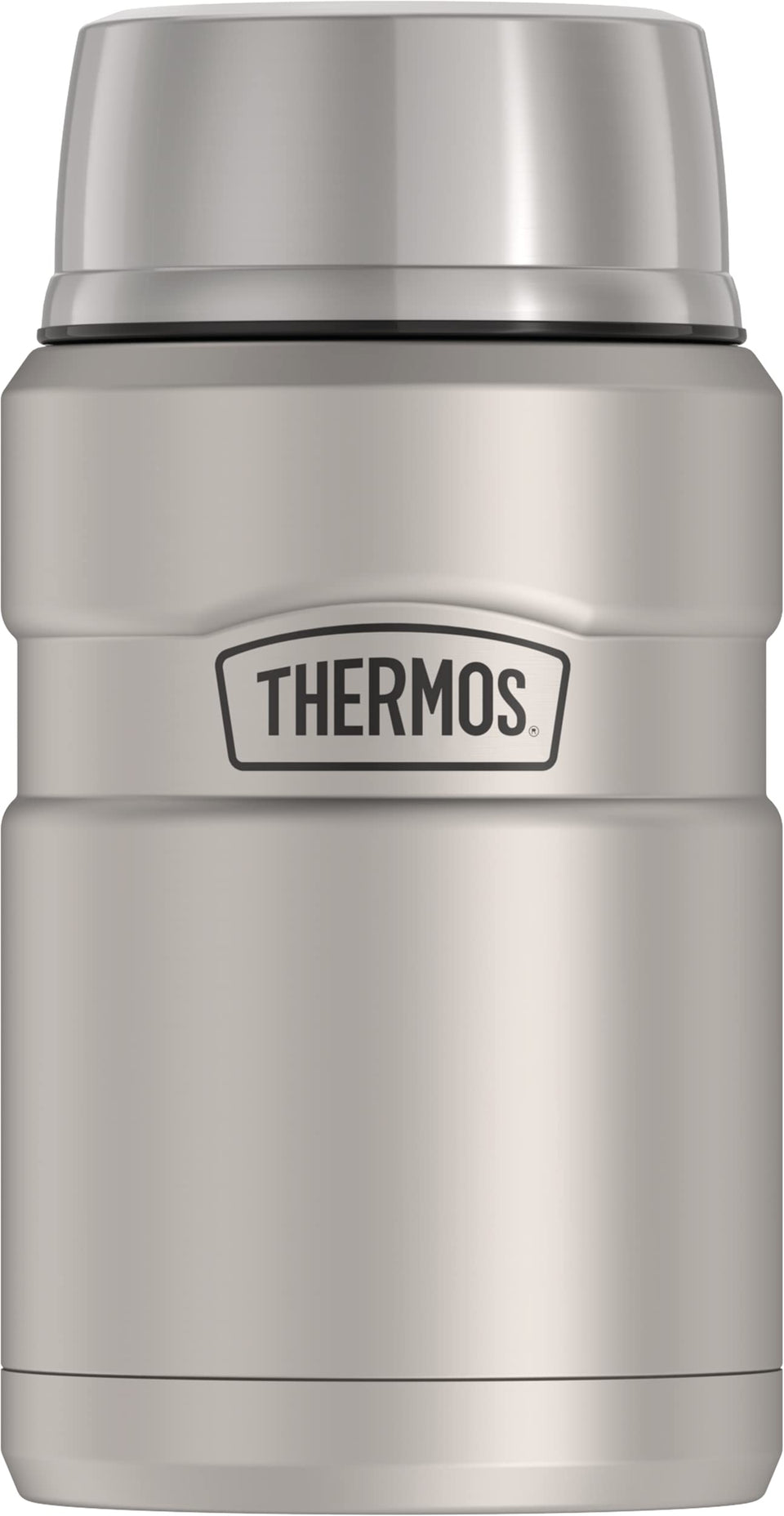 THERMOS Stainless King 24oz front view shows matte steel body for durable meals.