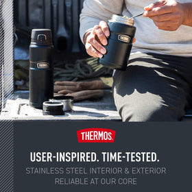 THERMOS Stainless King 24oz leak-proof lid closed for secure on-the-go transport.