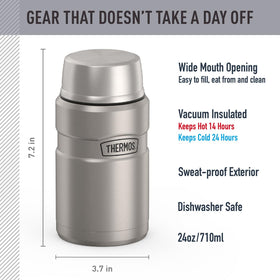 THERMOS Stainless King 24oz lid serving bowl demonstrates built-in serving option.