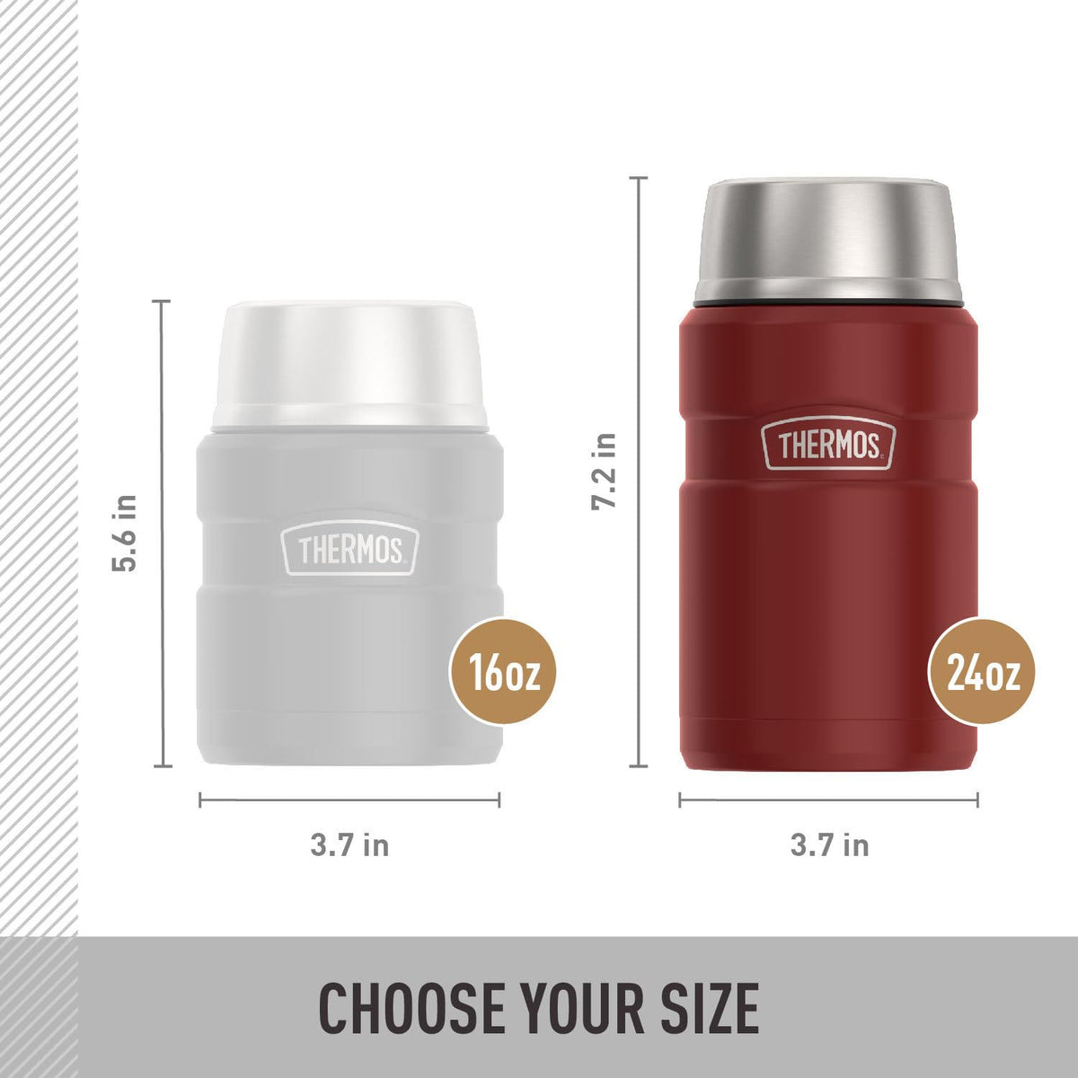 THERMOS Stainless King 24oz durable 18/8 stainless steel