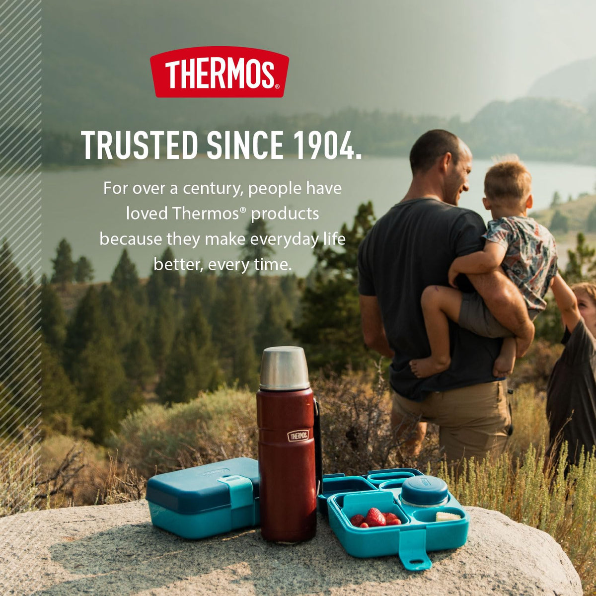 THERMOS Stainless King 40oz bottle carry handle for easy transport